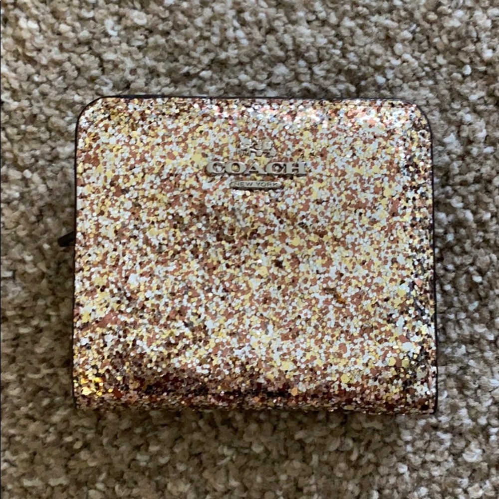 Coach glitter gold wallet